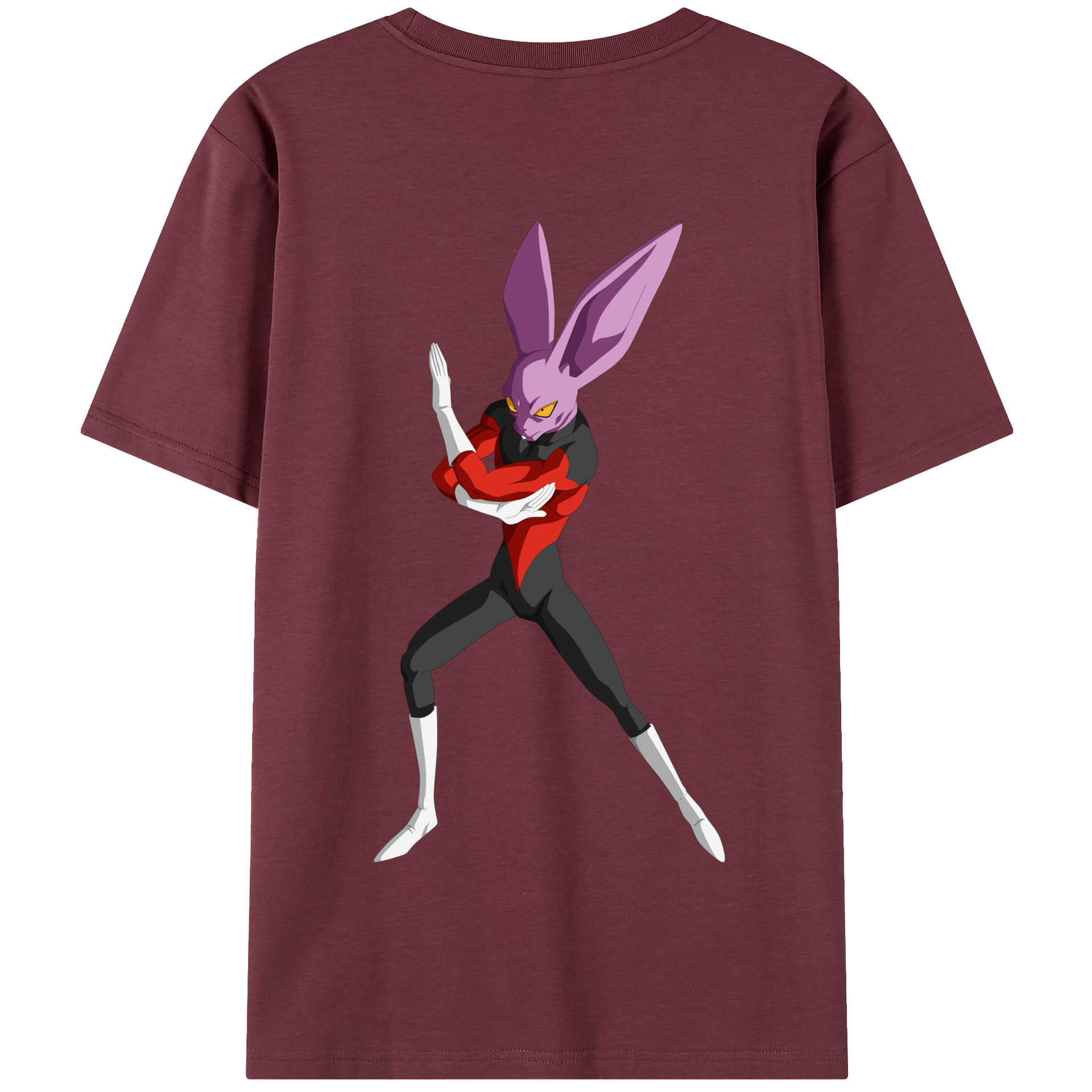 （画像用） ドラゴンボール ビルス 破壊神ビルス DRAGON BALL Beerus Birusu 綿100％半袖Tシャツ（背面プリント）